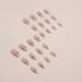 Buy MISUD Almond Press on Nails - Medium Stiletto Glossy Chrome Acrylic Bling French Tip - 24 pcs Nude Pink | International Shipping Available - Buy Online on SooperMarket.com