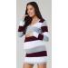 HAPPY MAMA Maternity Stretch Knit Colour Block Jumper Dress, Stripes 405p Crimson (Size 16-18) - Buy Online on SooperMarket.com