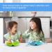 Vicloon Baby Silicone Suction Plates 2Pcs - Non Slip Divided Dishes for Toddler Self Feeding - Blue/Green - Buy Online on SooperMarket.com