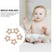 Amosfun 5pcs Wooden Star Shaped Teether Set for Baby Teething | Nursing Pendant Chew Toys for Infant Bed, Crib, Gym - Buy Online on SooperMarket.com