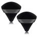 2 Pcs Powder Puff Face Triangle Make Up Sponges Soft Reusable Triangle Sponges with Strap for Loose Body Eyes Cosmetic Foundation Wet Dry Beauty Makeup Tool Puffs Setting Cushion Large Soft Black black 1