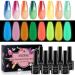 MIZHSE Mood Temperature Color Changing Nail Polish Set, Glow in the Dark Gel Nail Polish Black Pink Green Blue Yellow Orange 8 Colors 7ml Soak Off Gel Polish Kit for Nail Art Manicure DIY at Home (8pcs Color Changing & Nig…