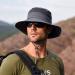 Ehsbuy Dark Gray Fischerhut for Men - Foldable Mesh Angler Safari Hat with Face Cover & Neck Flap - Ideal for Outdoor Adventures - Buy Online on SooperMarket.com