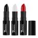 3Pcs Clown Black White Makeup Face Body Paint Stick Eye Black Football for Sports or Halloween Christmas Makeup Sweatproof Long Lasting (Black+White+Red)