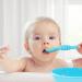 Vicloon Baby Fork and Spoon Set - 2Pcs Silicone Self Feeding Utensil for Infant/Toddler - Easy Grip Toddler Cutlery Kit in Blue - Buy Online on SooperMarket.com