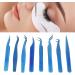 8-Piece Stainless Steel Eyelash Tweezers Set - Fine Tip Ergonomic Blue Titanium Eye Makeup Tools for Women - Portable & Durable - Buy Online on SooperMarket.com