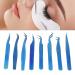 Premium 8-Part Steel Eyelash Extension Tweezers Set - Precision Fine Pointed Tools for Professionals - Buy Online on SooperMarket.com