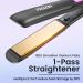 Professional Hair Straightener - 1.18" Ionic Titanium Flat Iron & Curler Fast Heat Up LED Display Gray - Buy Online on SooperMarket.com