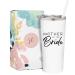 SassyCups Mother of the Bride Cup | Vacuum Insulated Stainless Steel Tumbler for Bride's Mom | Engagement Announcement | Travel Mug for Bride's Mother | Bridal Party (22 Ounce, White) White, Black/Gold