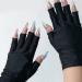 Anti UV Gloves Sunblock Gloves UV Shield Protection Fingerless Gloves for Gel Nail Lamp 1Pair Black - Buy Online on SooperMarket.com