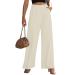 Vetinee Wide Leg Casual Dress Pants for Womens High Waisted Work Pants with Pockets Trousers for Business Office XL Vanilla Ice