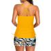 Yonique Yellow Floral Strappy Tankini Swimsuit Set with Shorts - Women's Two Piece Swimwear - Buy Online on SooperMarket.com