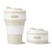 Korzull Collapsible Coffee Mug with Lid | Reusable and Foldable Pocket Size Travel Cup   Color Baby Powder  12oz / 350ml | Leak Proof  Odor Free  Dishwasher Safe  BPA Free Silicone (BabyPowder)