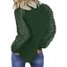 TUNUSKAT Women's Jacquard Splicing Lantern Sleeve T-Shirt - Green - Buy Online on SooperMarket.com