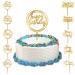 10-Pack Happy Birthday Cake Toppers,Gold Cake Toppers Acrylic Birthday Cake Supplies,4inchx6inch (Gold)
