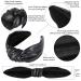 QIANXUAN Wide Cloth Headband Set for Women - 2Pcs Black Leather and Beige Top Knot Hair Bands - Buy Online on SooperMarket.com