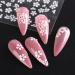 White Flower Nail Stickers - 3D Self Adhesive Floral Decals for DIY Nail Art - Buy Online on SooperMarket.com