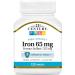 Iron 65 mg Ferrous Sulfate 325 mg Tablets 120 Count Compatible with 21st Century Mineral Supplement Gluten Free Non-GMO + Bonus Pill Organizer Weekly Pill Organizer Mini - Buy Online on SooperMarket.com