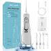 Water Flossers for Teeth Cordless - 4 Modes 4 Nozzles 310ml Large Capacity Water Tank USB Charging for Travel Removal IPX7 Waterproof Water Dental Flosser(White)