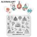 4pcs Nail Art Stamping Plates - Amusement Park Circus Animal Templates for DIY Nail Decoration - Buy Online on SooperMarket.com
