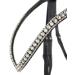 HORZE Grayson Classic Leather Ergonomic Snaffle Dressage Bridle - Black/White Horse - Buy Online on SooperMarket.com