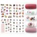 Floral and Butterfly Nail Art Stickers - Watercolor Decals for Women's DIY Manicure - 12PCS - Buy Online on SooperMarket.com