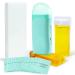 Honey Roll On Waxing Kit,Beth lee Hair Removal Roll On Wax Warmer with 2 Honey Wax Cartridge Depilatory Wax Roller Refill for Legs,Arms and Underarm Cyan