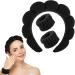WLLHYF Spa Headband Wristband Set for Washing Face Sponge Makeup Skincare Hairband Soft Towel Cloth Headwear Puffy Non Slip Padded Hair Band Hair Accessory for Women Girls Shower Sports(Black) - Buy Online on SooperMarket.com