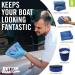 Microfiber Boat Cleaner and Car Wash Kit - Non-Scratch Sponge Bucket, Wash Cloths for Interior and Exterior - Ideal for Fiberglass Boat Hulls and Car Seats - Complete Cleaning Supplies - Buy Online on SooperMarket.com