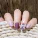 Sethexy Purple Sparkle Bowknot False Nails - 24 Pcs Acrylic Short Square Nail Art Tips for Women & Girls - Complete Cover - Buy Online on SooperMarket.com