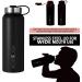 IRON FLASK Sports Water Bottle 40oz - Leak Proof Insulated Stainless Steel with 3 Lids - Midnight Black - Buy Online on SooperMarket.com