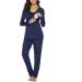 Irdcomps Women's Maternity Pyjamas Set - Cotton Nursing Nightwear PJ Set for Pregnancy - S Navy Blue - Buy Online on SooperMarket.com