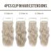 Pearl Blonde Long Wavy Clip in Hair Extensions - 4pcs Synthetic Full Head Hair Pieces for Women - Buy Online on SooperMarket.com