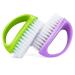 Cobee hand nail brush for cleaning fingernails 2-pack durable stiff bristles nail brush cleaner with grip robust deep nail cleaning scrubber for men fingernails (green purple)