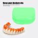 Denture Bathing Box with Ventilation Holes - Green Denture Holder Case for Orthodontic Retainers & Artificial Teeth | International Shipping - Buy Online on SooperMarket.com