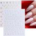 Dornail Aurora Silver Star Moon Planet 3D Holographic Nail Stickers - 6 Sheets | Self-Adhesive DIY Nail Art Decals - Buy Online on SooperMarket.com