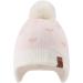 XIAOHAWANG Knitted Baby Hat with Pompom | Winter Warm Beanie for Toddler Kids | Fleece Lining | 2-4 Years | White Hat+Scarf - Buy Online on SooperMarket.com