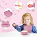 Vicloon Baby Weaning Set 4 Pcs | Silicone Feeding Set with Suction Plate, Bowl, Bib, Spoon & Fork | BPA Free | Toddlers & Kids Bowl Set | Pink Bear Sucker Bowl - Gift for Kids - Buy Online on SooperMarket.com