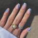 Sethexy Short Square False Nails French Press on Nails 24Pcs Acrylic Nails Stick on for Women and Girls Sea Blue