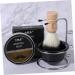 Beavorty Shaving Foam Bowl & Badger Brush Set - Essential Men's Grooming Kit for Travel | Black 12x8.5cm - Buy Online on SooperMarket.com