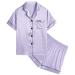 SWOMOG Kids Silk Pyjamas Girls Boys Short Sleeve Satin PJs Sets Button-Down Silky Nightwear Children Sleepwear Teens Age 4-16 8-9 Years Lavender