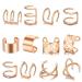 Diarypiece 12 Pcs Retro Advanced Sense Ear Bone Clip Without Pierced Metal Ear Cuff Jewelry Metal alloy