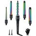 5 in 1 Curling Iron Wand Set Ohuhu Upgrade Curling Waver With 5Pcs 0.35 to 1.25 Inch Interchangeable Ceramic Barrels and Heat Protective Glove for Women Gifts Rainbow Color Idea for Gift