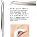Eyelash Extension Tweezers - Silver Stainless Steel Slanted Manicure Tweezers for Precision Application - Buy Online on SooperMarket.com