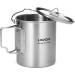 Lixada 750ml Stainless Steel Camping Cup Pot with Foldable Handles and Lid - Ideal for Outdoor Camping, Hiking, and Backpacking - Buy Online on SooperMarket.com