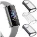 3 Pack Bands for Fitbit Luxe Bands with Screen Protector Case Soft Silicone Sport Replacement Wristbands Strap for Fitbit Luxe Women Large Black+Navy Blue+Gray - Buy Online on SooperMarket.com