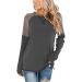 CreoQIJI crochet sweater women's winter round blouse with plain seams casual top blouse short pants maternity wear dark gray XXL
