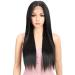 Joedir 13x4x4 Lace Front Wig Long Straight with Baby Hair High Temperature Resistant Synthetic Hair 180% Density (Black) 76 CM Black