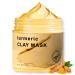 Trendyfave Turmeric Clay Mask - Turmeric Clay Face Mask Controlling Oil Clay Mask For Deep Cleansing Hydrating Face Mask Improve Pore Blemish Acne-Prone & Oily Skin Face Masks skincare 120g