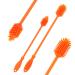 Silicone Bottle Cleaning Brush with Long Handle 12.5 Water Bottle Cleaner for Baby Bottles Hydro Flask Sports Bottle Vase Glassware Perfect for Smaller Diameter (2 Pack Orange)